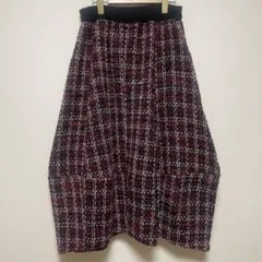 ♡antiqua 赤黒ツイード フレアスカート♡