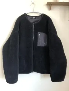 プーマ　ボアジャケット　ノーカラー　レディースLサイズ