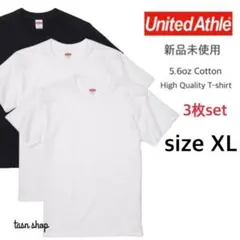 【ユナイテッドアスレ】新品 5.6oz 無地 半袖Tシャツ 白黒 3枚 XL