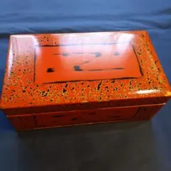 木製　手提げ箱　漆仕上げ　津軽塗　江戸　明治　和骨董　アンティーク 木製 手提げ箱 漆仕上げ 津軽塗 江戸 明治 和骨董 アンティーク