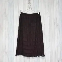 【JUNKOKOSHINO】ロングタイトスカート ウエストゴム シャーリング L