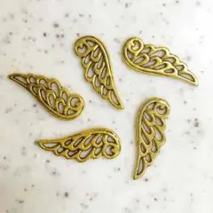 新作♡天使の羽チャーム♡金古美♡５枚