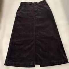 コーデュロイ ロングスカート ブラック 無印良品　L