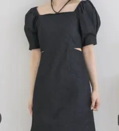 ems excite サイドスリットデニムブラック　FREEワンピース紐なし