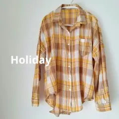 削除します Holiday 軽量 うす〜い生地 チェック 長袖シャツのサムネイル