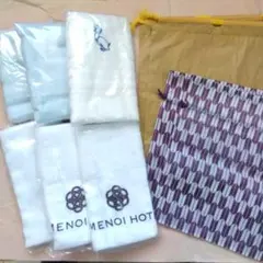 ピーターラビット亀の井ホテル温泉旅館、粗品タオル6枚巾着袋つき