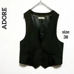 極美品 アドーアADORE テーラードベスト ジレ スーツベスト グレー冠婚葬祭