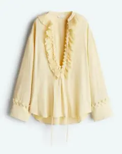 H&M　ラッフルチュニック　ブラウス　イエロー