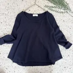 SLOBE IENAスローブイエナ Aラインニット ウール100% ネイビー