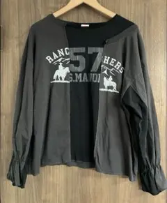 ニコアンド　リメイク　ロングTシャツ　ブラック