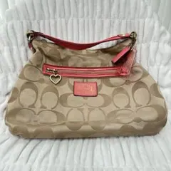 【訳あり】COACH コーチ ハンドバッグ シグネチャー ピンク ミニトート