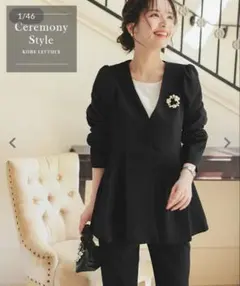 KOBE LETTUCE セレモニー　ペプラムジャケット4点スーツ M ブラック