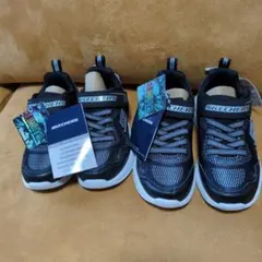 新品未使用)SKECHERS17＆17.5cm光るスニーカー2足！定価8360円