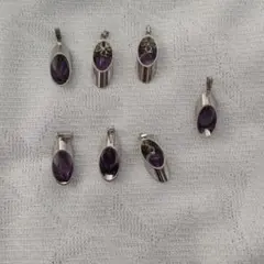 アメジスト風　ペンダントトップ　イヤリング　ピアス　パーツ