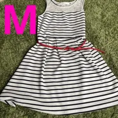 ミニ丈ワンピース  ボーダー Ｍサイズ ノースリーブ
