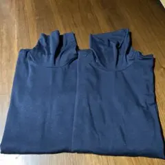 ユニクロ　極暖　ヒートテックタートルネックT ネイビー　M 2枚セット