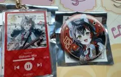 ホロライブ　ベース　大神ミオ　アクリルキーホルダー　缶バッジ　等身
