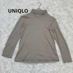 UNIQLO ユニクロ タートルネック 長袖 カットソー ベージュ M