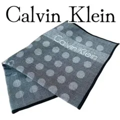 【美品】Calvin Klein ハンカチ ミニ ハンドタオル グレー ドット柄のサムネイル