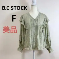 美品 B.C STOCK レースブラウス フリルブラウス トップス Fのサムネイル