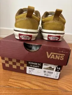 ＶＡＮＳ　子供用　スニーカー　ブラック　ベージュ　16cm