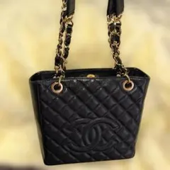 CHANEL トートバッグ small マトラッセ　キャビアスキン　極美品