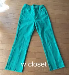 wclosetセミフレア脇スリットイージーパンツ