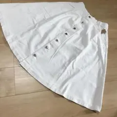 新品未使用  白デニムスカート フロントボタン