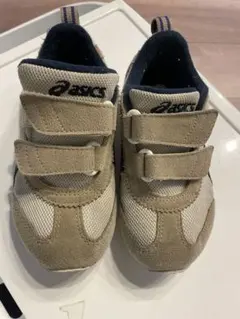 ASICS キッズスニーカー ベージュ/ネイビー/パープル