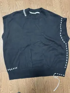 ZARA ブラック ノースリーブセーター M