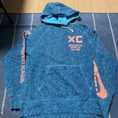 Nike 青 ストライプ フード付きパーカー