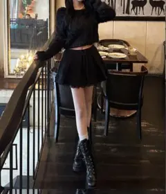 GRL ショート丈フェザーヤーンニットトップス