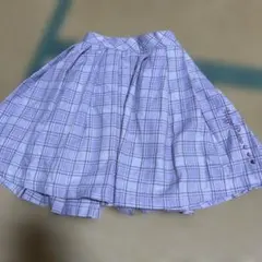 薄紫色 チェック柄スカート メゾピアノ