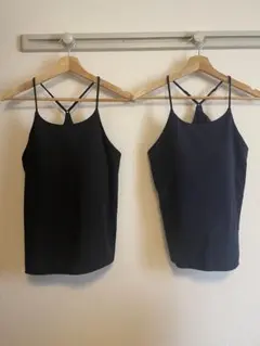 【黒・紺】UNIQLO クレープジャージーブラキャミソール　ユニクロ XL