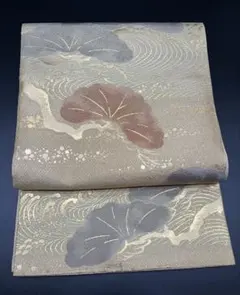 高級 正絹 袋帯 礼装 フォーマル 洒落帯　流水　松　金彩　364