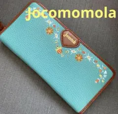 Jocomomola ホコモモラ ラウンドファスナー 長財布 ペタロ刺繍 牛革 