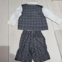 ベビー　フォーマルスーツ チェック柄 70 80cm