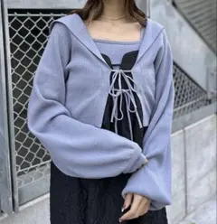 w closet セーラーカラーニットカーデキャミ