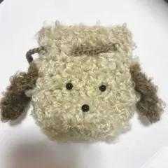 犬 巾着 ポーチ AirPodsケース トイプードル ハンドメイド 編み物