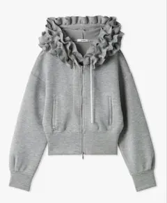 snidel フリルショートジップパーカー グレー