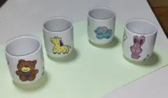 有田焼・動物絵変り湯呑４点セット・新品未使用