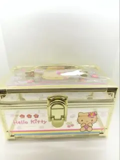 お値下げ！！　Hello Kitty クリアゴールドメイクボックスのサムネイル