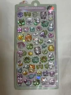 ボンボンドロップシール みどり ねこ