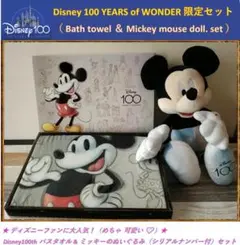 ディズニー100th記念品セット❣️mickey&バスタオル【限定・非売品】