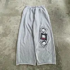 00s ワイドスウェットパンツ ベティブープ y2k 平成 モード 海外 バギー