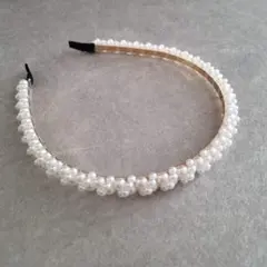 【未使用品】キッズ パール カチューシャ ホワイト