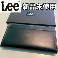 【新品】Lee リー　長財布 本革 牛革 ラウンドファスナー ブラック メンズ