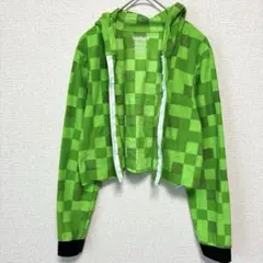 ★マインクラフト クリーパー パーカー ジップアップ 140 150 マイクラ