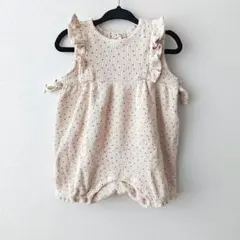 【futafuta】 ベージュ ドット柄ロンパース 80