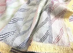 金糸が美しいラリーキルト カンタ刺繍　刺し子　エスニック　ハンドメイド　パッチワ